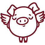 Illustration of a flying pig standing